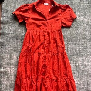 Calvin Klein Bold orange tiered dress